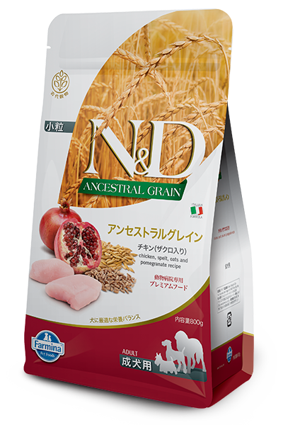 【ファルミナ】〈犬用〉N&D アンセストラルグレイン チキン(ザクロ入り)成犬用