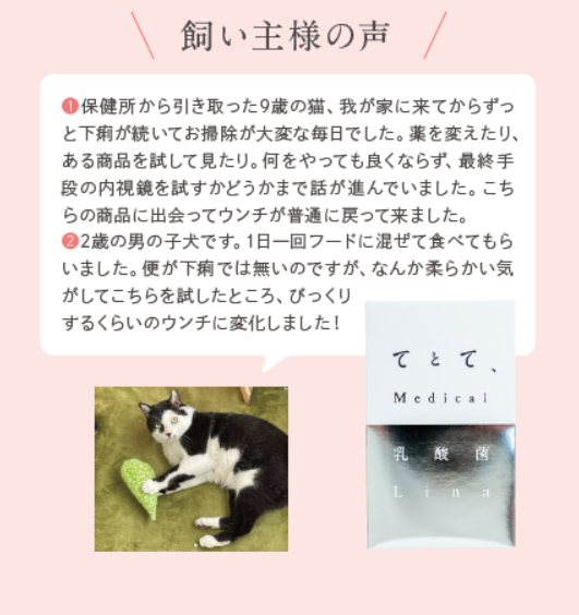 【てとて】〈犬猫用〉乳酸菌Lina 15粒入り