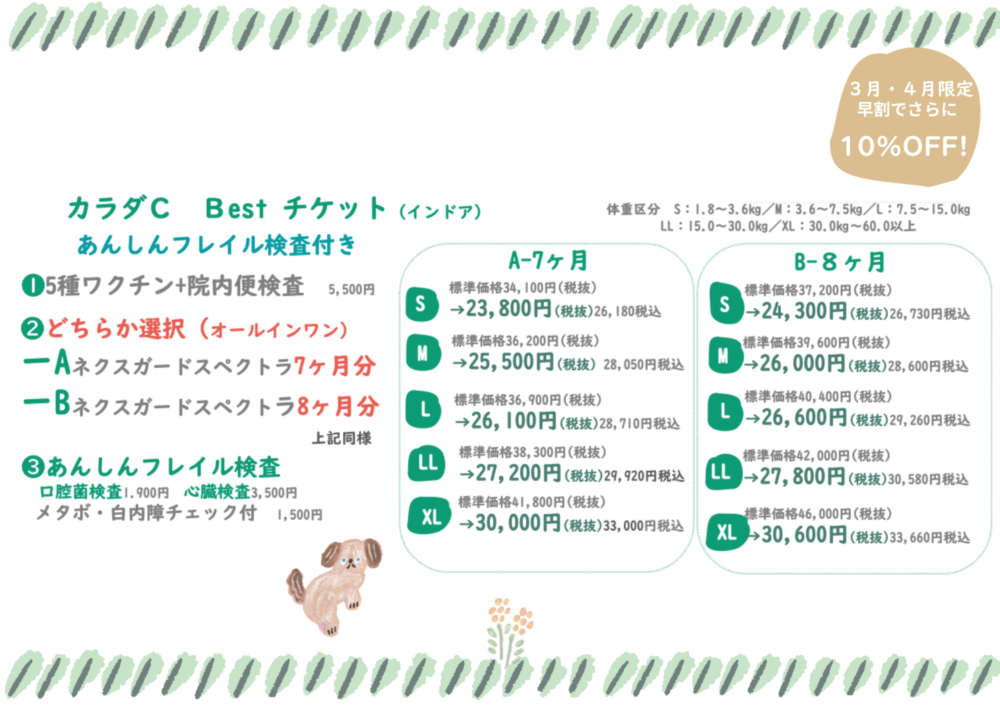 インドア派 犬Bestちゃんカラダクリーニングあんしんフレイルチケット 2026